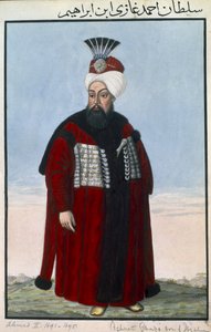 アーメドII（1642-95）スルタン1691-95、「トルコの皇帝の一連の肖像」から、1808